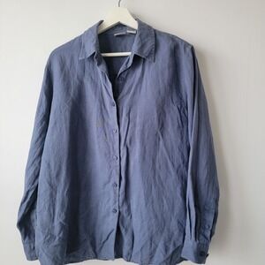 l.l bean women's 100 linen shirt size M button up breathable coastal beacy
